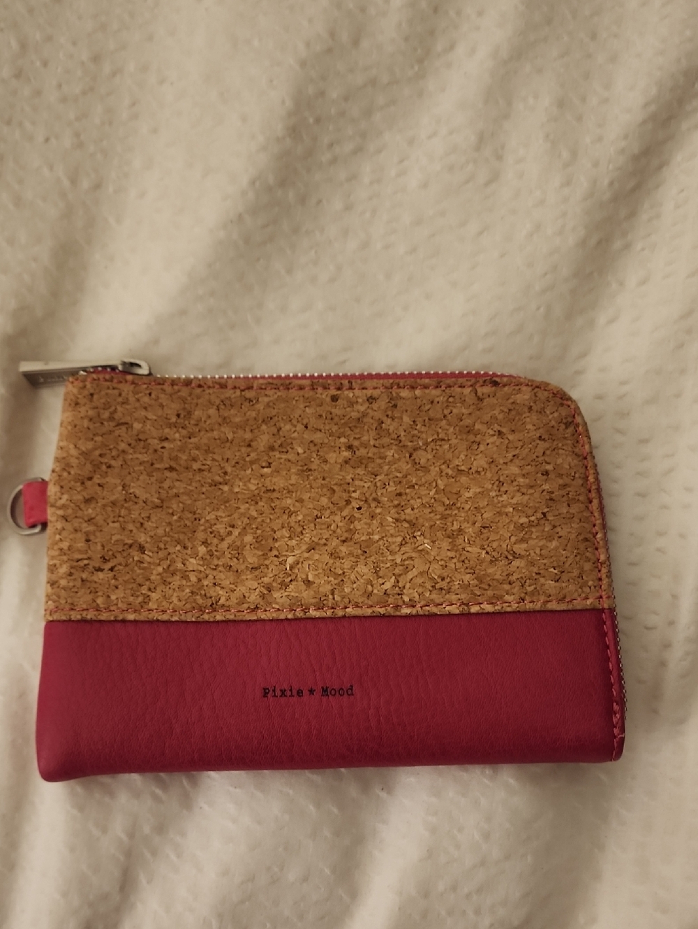 Pixie Mood Pink and Cork Compact Zip Wallet